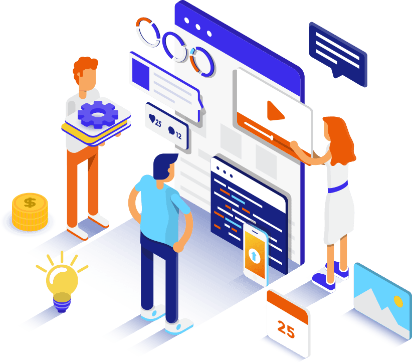 Digital engineering team collaborating around a product platform